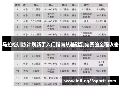 马拉松训练计划新手入门指南从基础到完赛的全程攻略