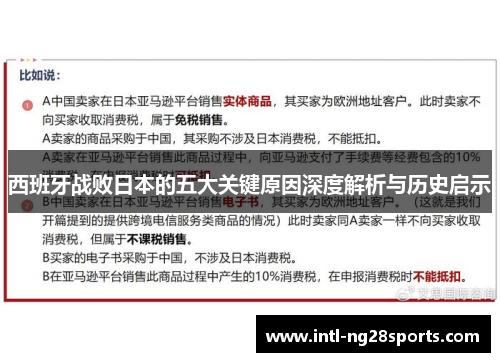 西班牙战败日本的五大关键原因深度解析与历史启示